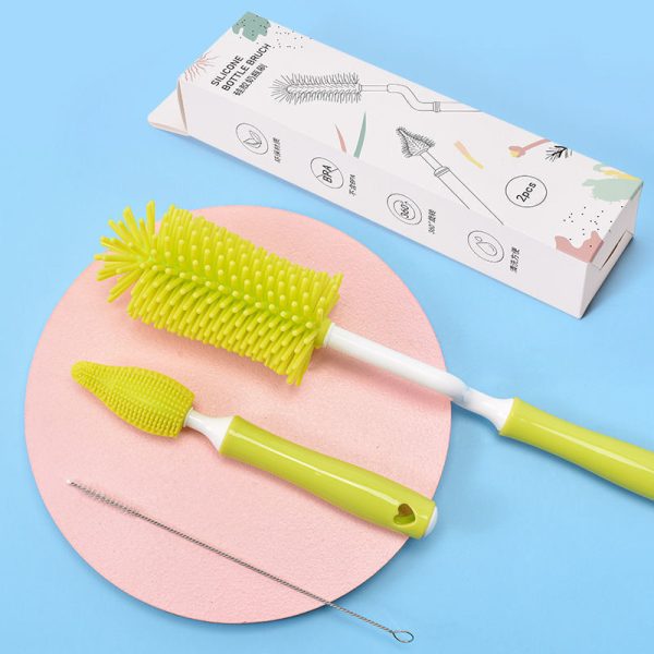 Baby Silicone Baby Bottle Brush Straw Scrubbing Baby Bottle Brush Cleaning - Image 2