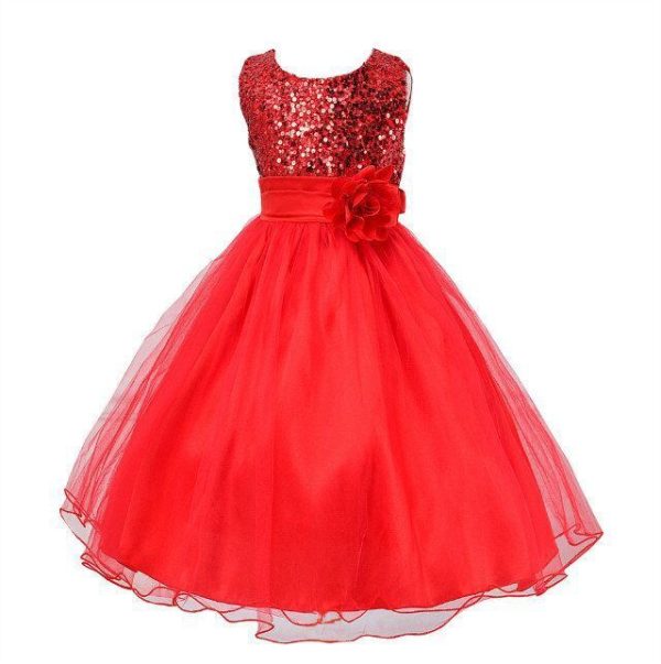 Baby Sequin Dress Flower Girl Wedding Princess Dress - Image 4