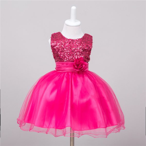 Baby Sequin Dress Flower Girl Wedding Princess Dress - Image 9