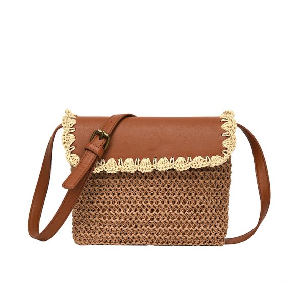 Women's Straw Mori Style Western Style All-matching Beach Crossbody Bag - Image 5