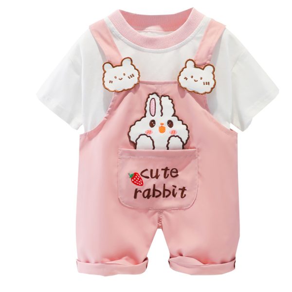 Children's Clothing Men And Women Baby Summer Cartoon Short-sleeved Overalls - Image 4